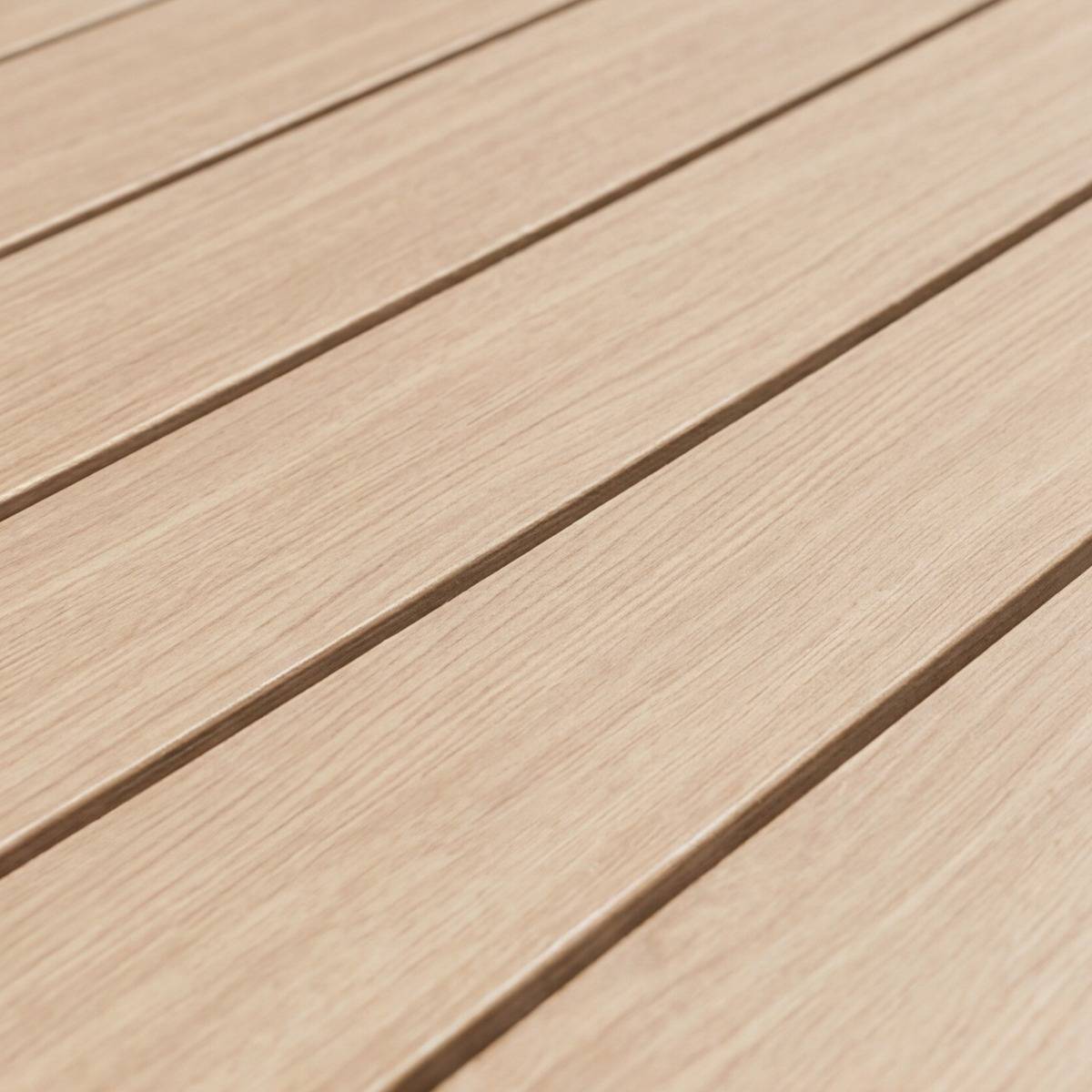 Table de jardin en aluminium blanc et effet bois Ayden