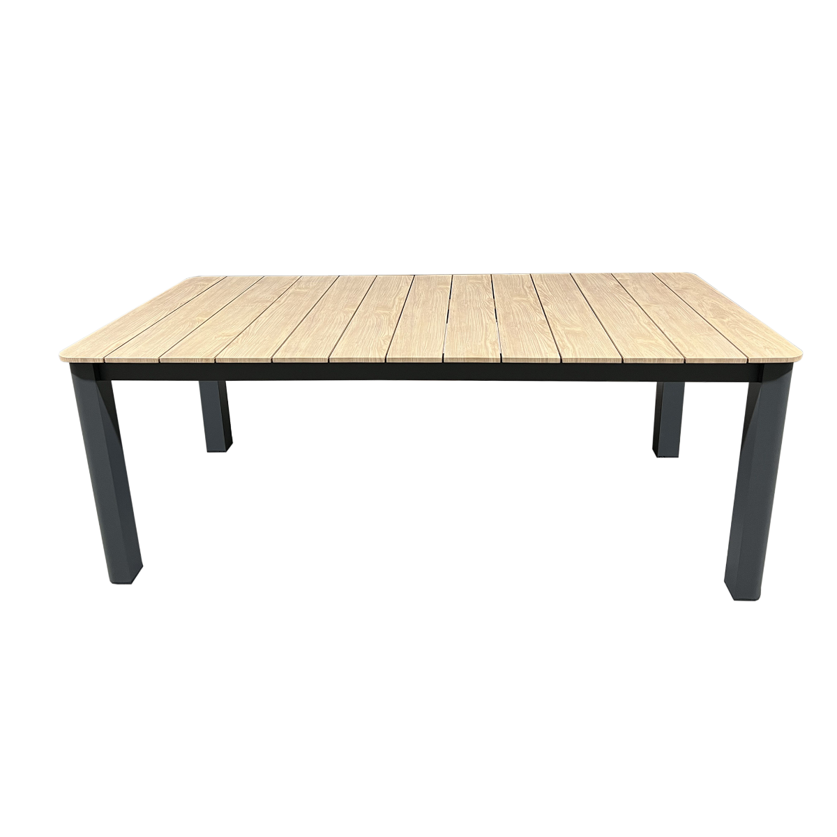 Table de jardin en aluminium gris et effet bois Ayden