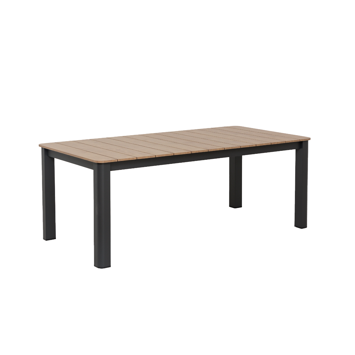 Table de jardin en aluminium gris et effet bois Ayden