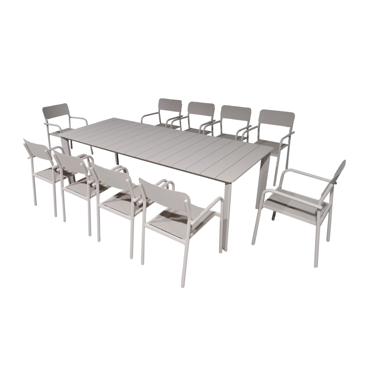 Table de jardin en aluminium taupe Kaïa