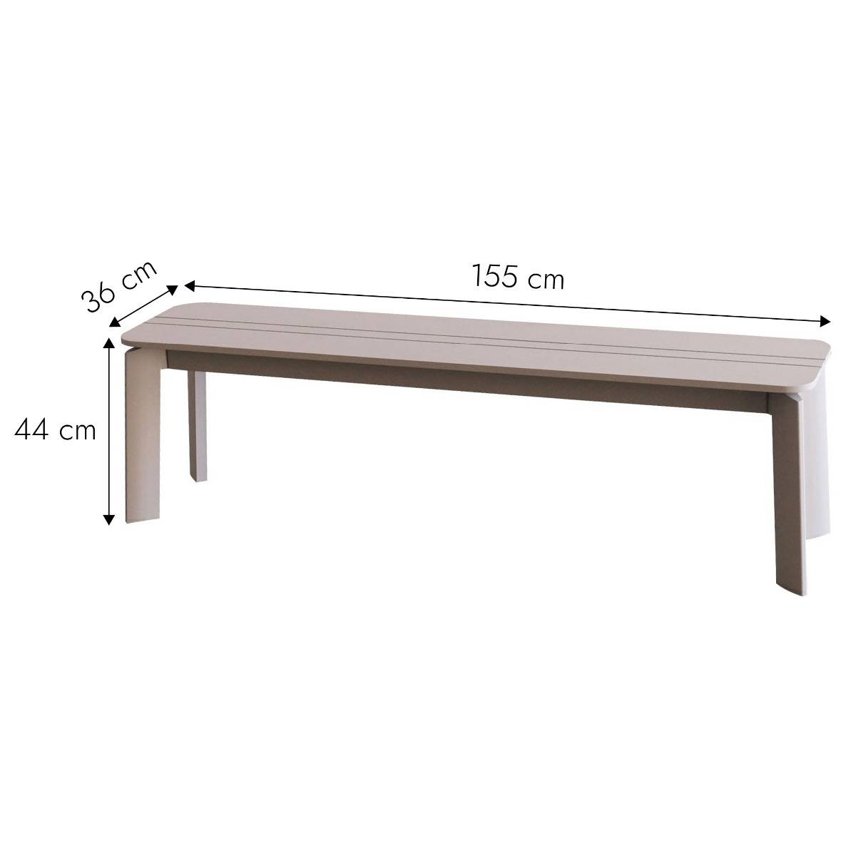 Banc en aluminium taupe Apollon
