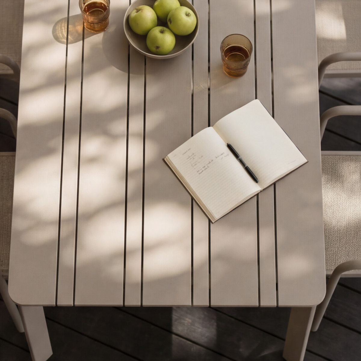 Table de jardin en aluminium taupe 8 places Kaïa