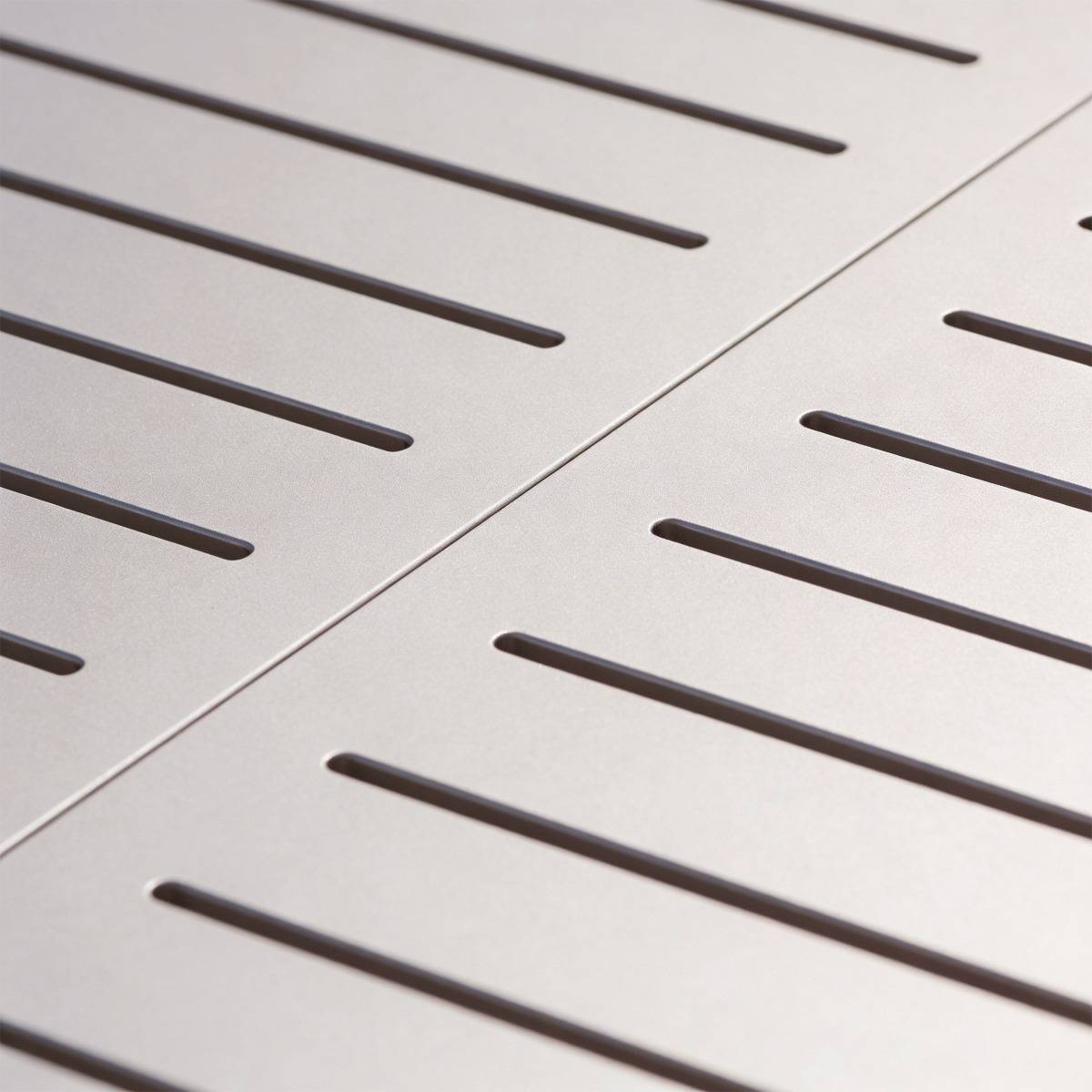 Table de jardin carrée en aluminium taupe Kaïa