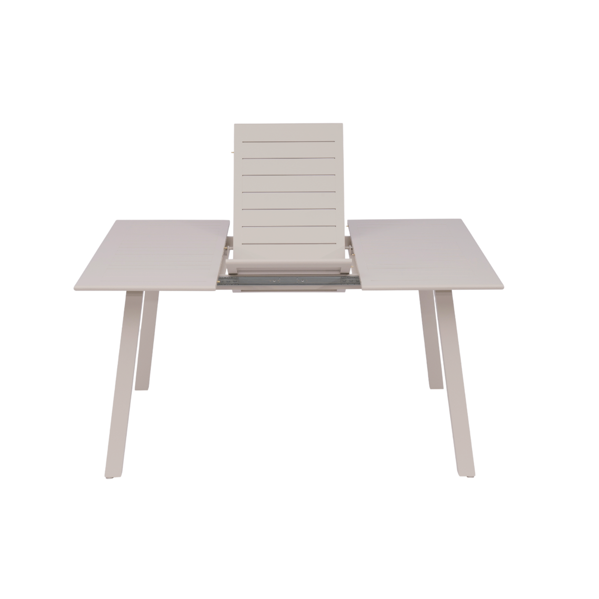 Table de jardin carrée en aluminium taupe Kaïa