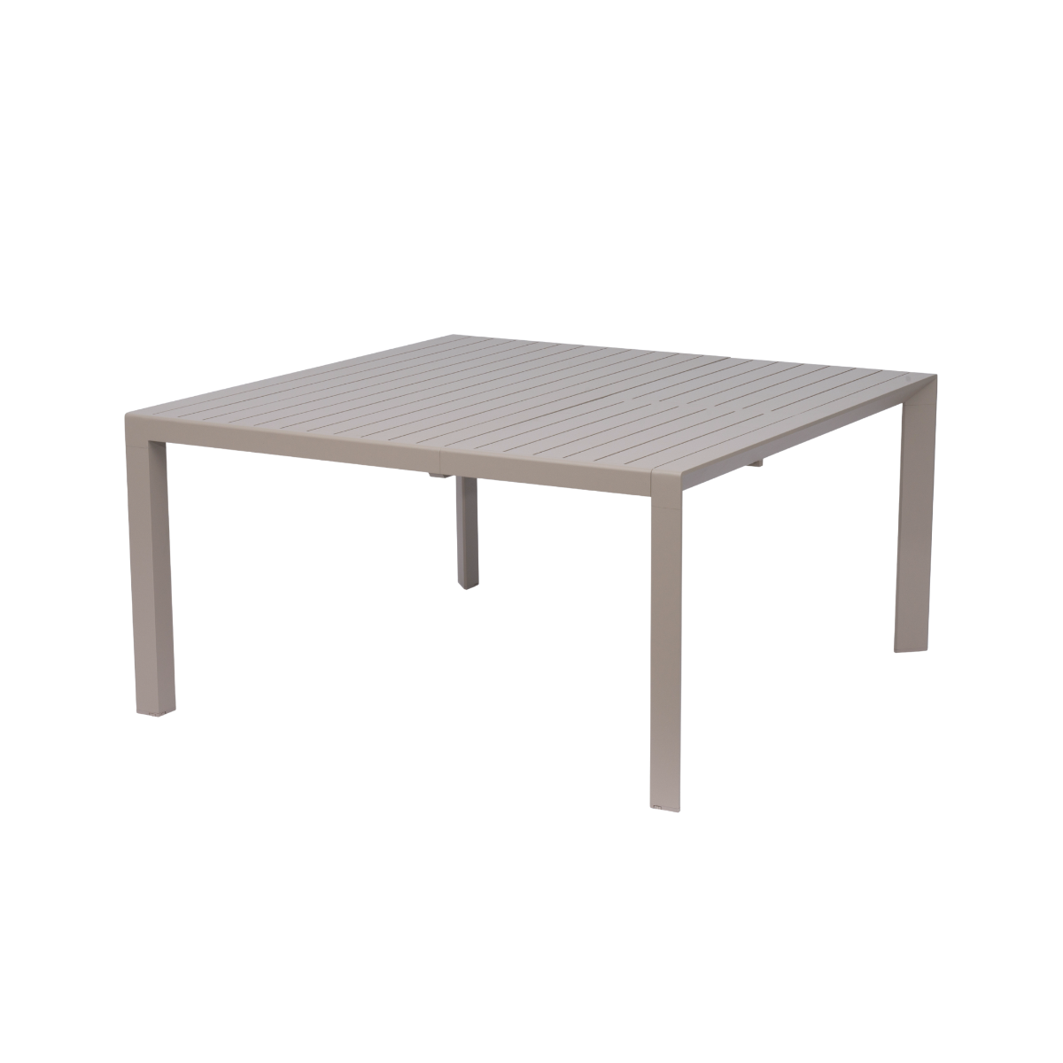 Table de jardin carrée en aluminium taupe foncé Kaïa