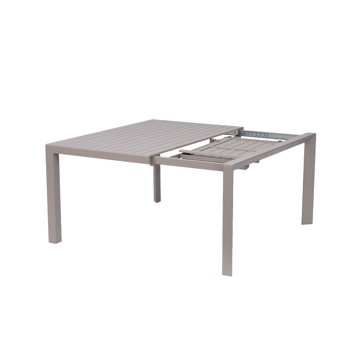 Table de jardin avec allonges en aluminium taupe foncé Kaïa