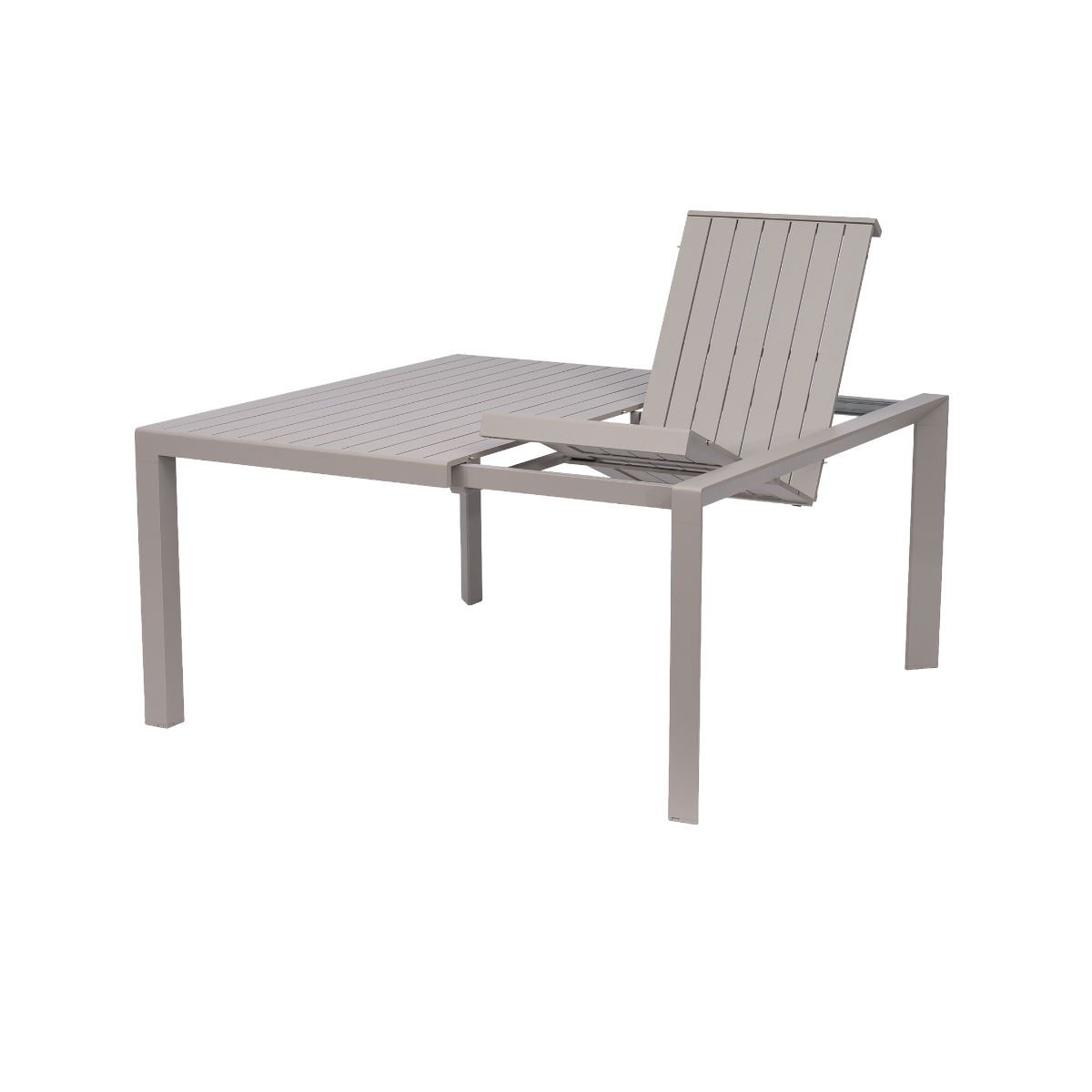 Table de jardin avec allonges en aluminium taupe foncé Kaïa