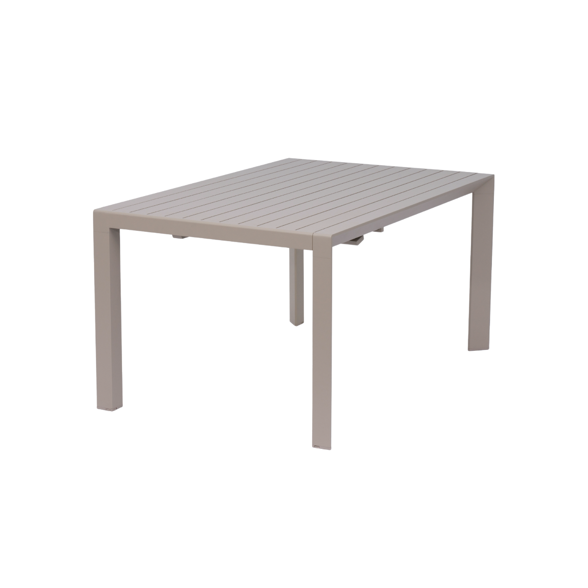 Table de jardin carrée en aluminium taupe foncé Kaïa