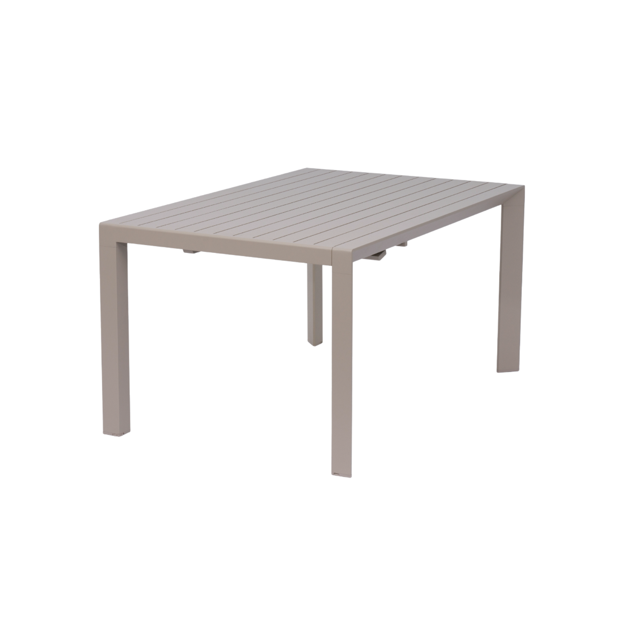 Table de jardin carrée en aluminium taupe foncé Kaïa