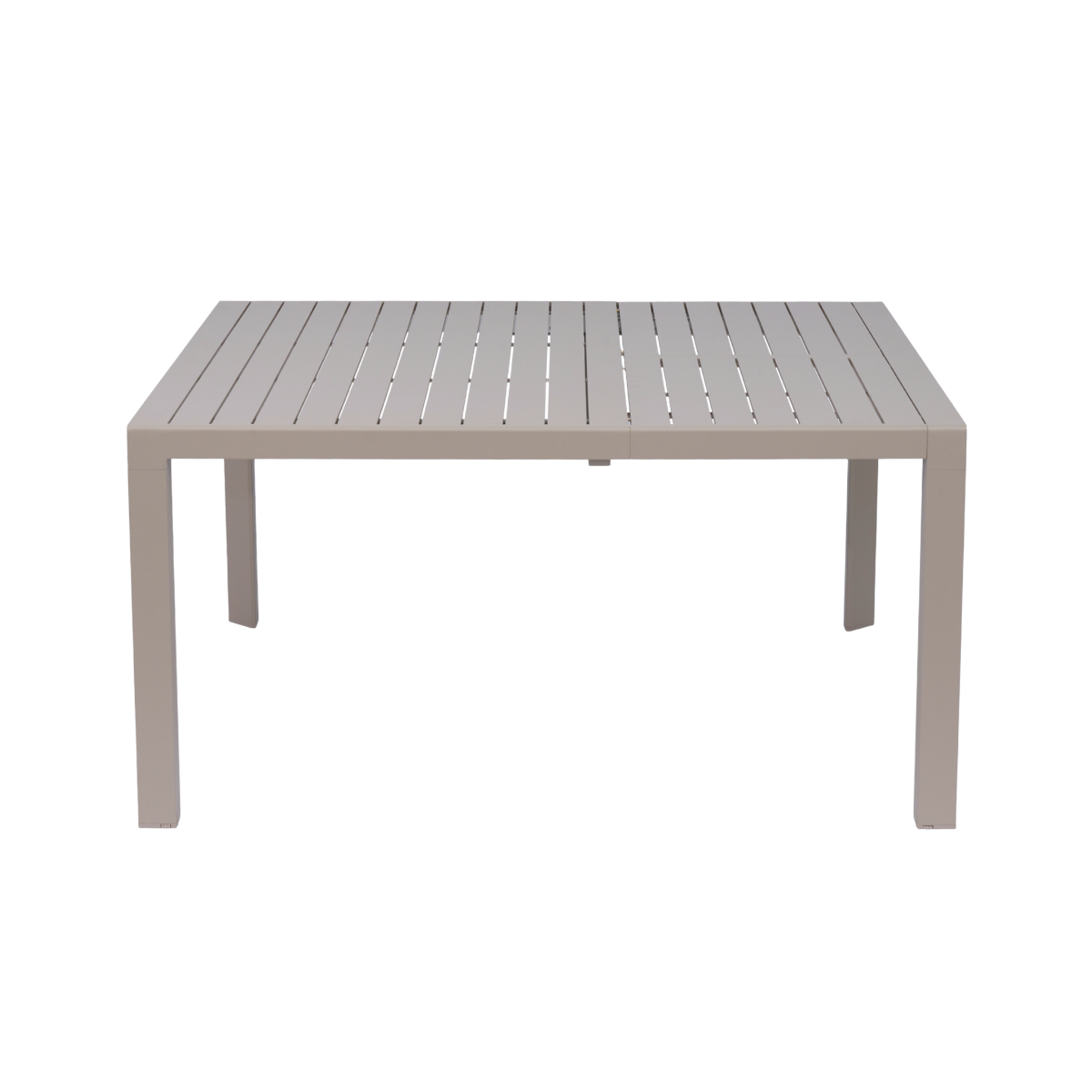 Table de jardin carrée en aluminium taupe foncé Kaïa