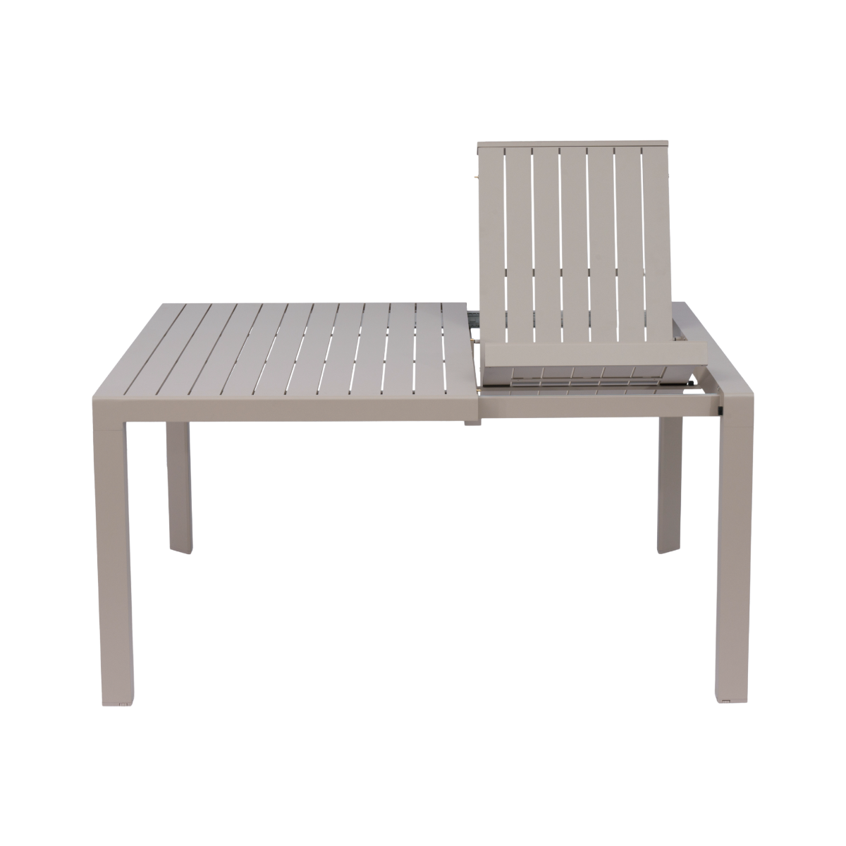 Table de jardin carrée en aluminium taupe foncé Kaïa