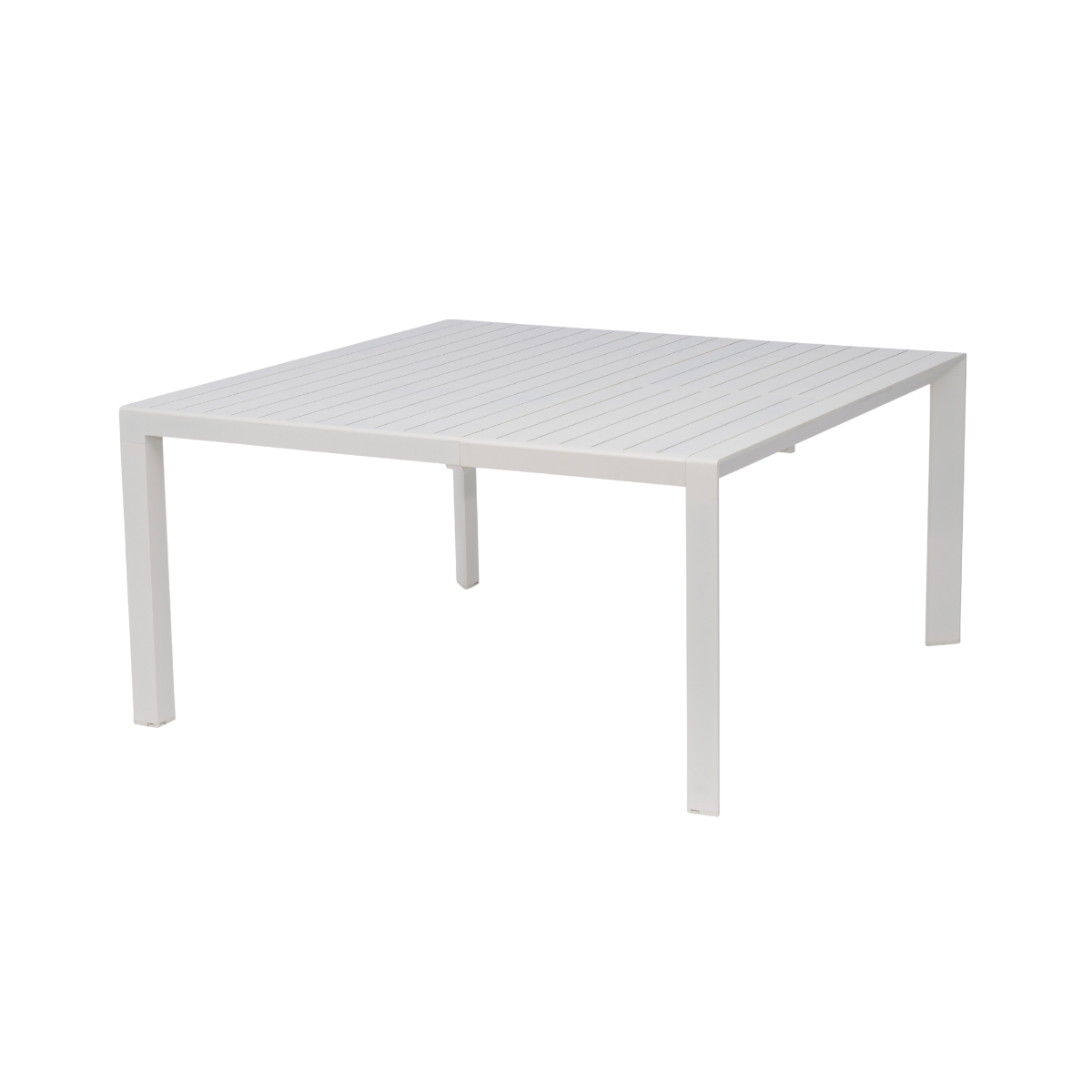 Table de jardin carrée en aluminium blanc cassé Kaïa