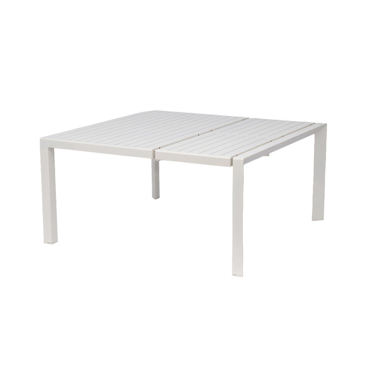 Table de jardin avec allonges en aluminium blanc cassé Kaïa