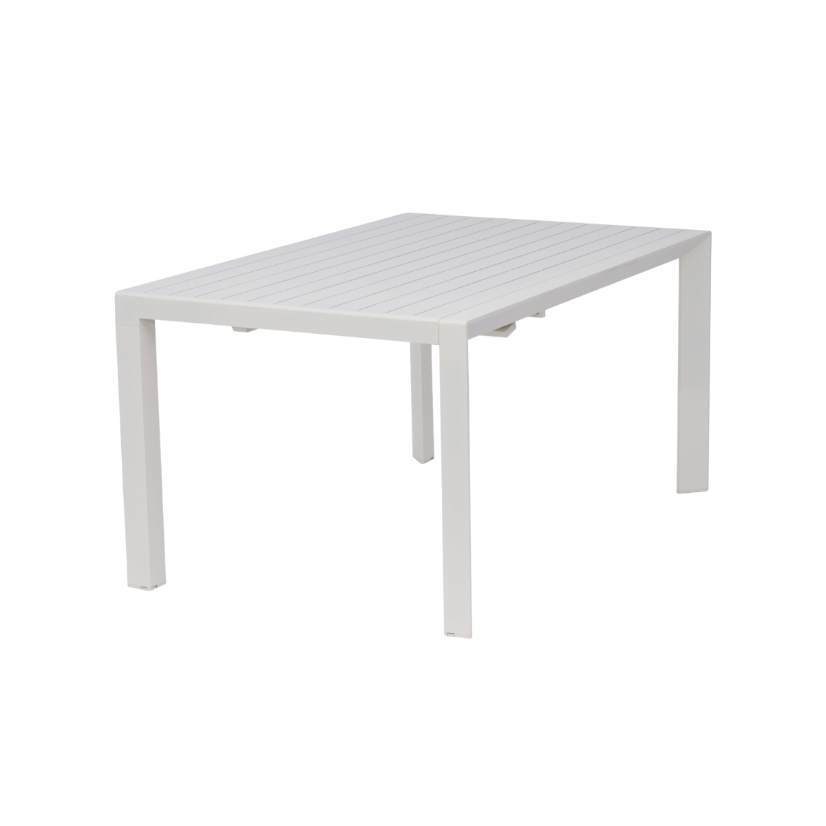 Table de jardin carrée en aluminium blanc cassé Kaïa