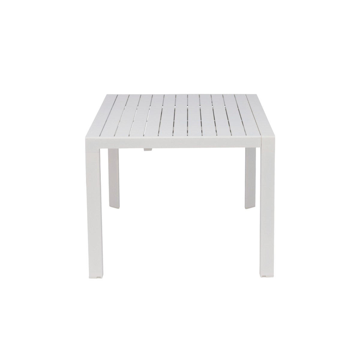 Table de jardin carrée en aluminium blanc cassé Kaïa