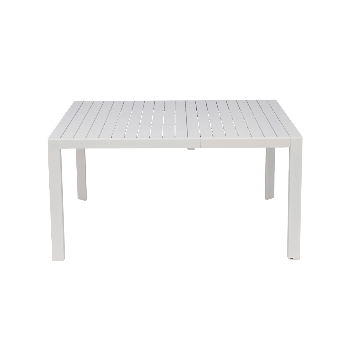 Table de jardin carrée en aluminium blanc cassé Kaïa