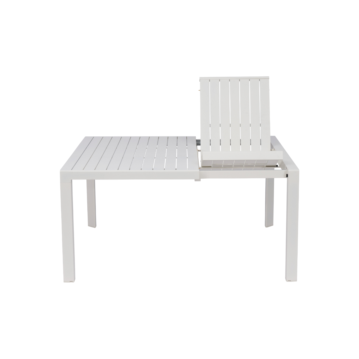 Table de jardin carrée en aluminium blanc cassé Kaïa