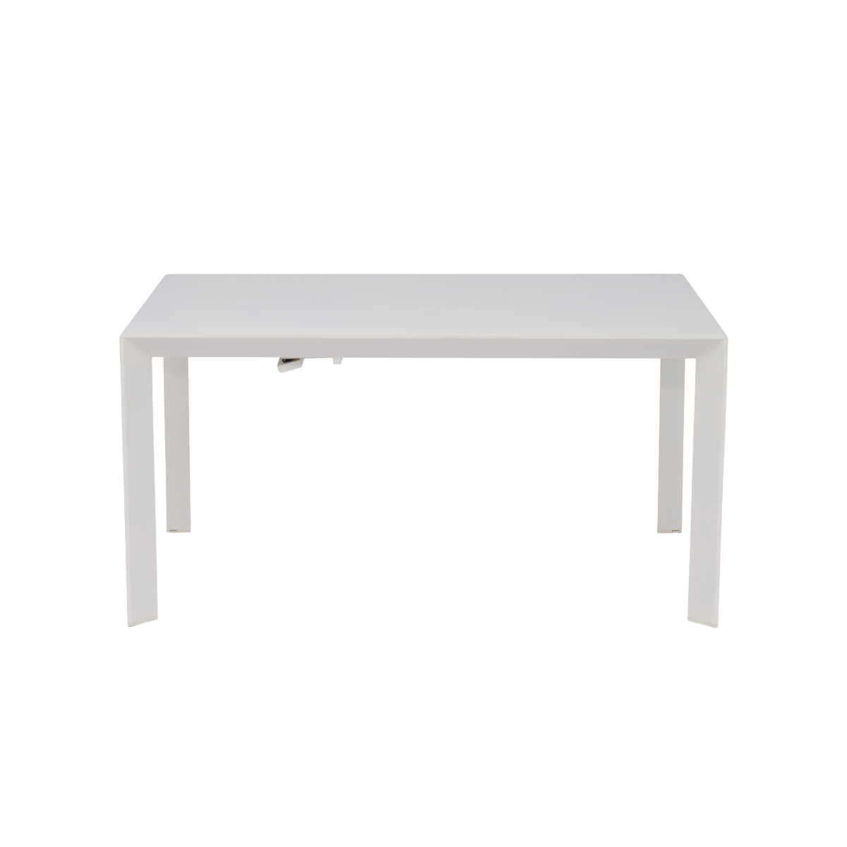 Table de jardin carrée en aluminium blanc cassé Kaïa
