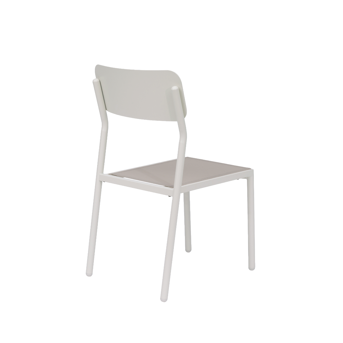 Chaise de jardin en aluminium blanc cassé et taupe Kaïa (lot de 2)