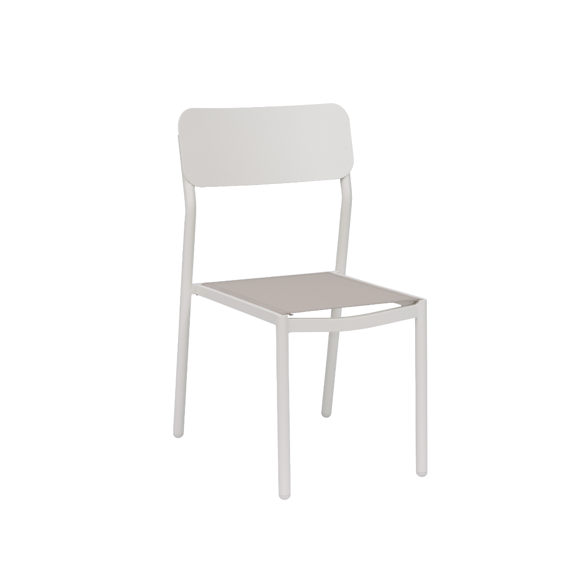 Chaise de jardin en aluminium blanc cassé et taupe Kaïa (lot de 2)