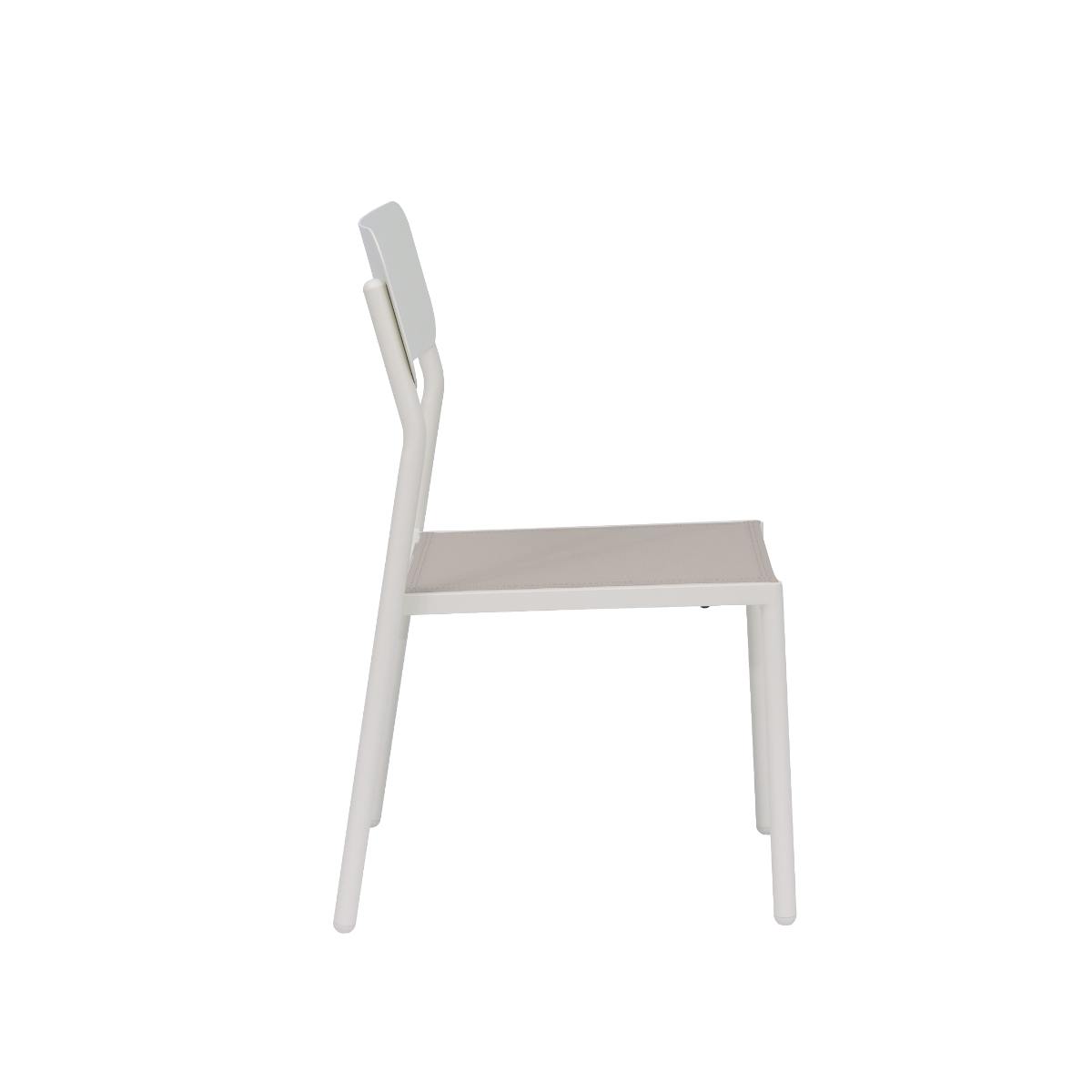 Chaise de jardin en aluminium blanc cassé et taupe Kaïa (lot de 2)