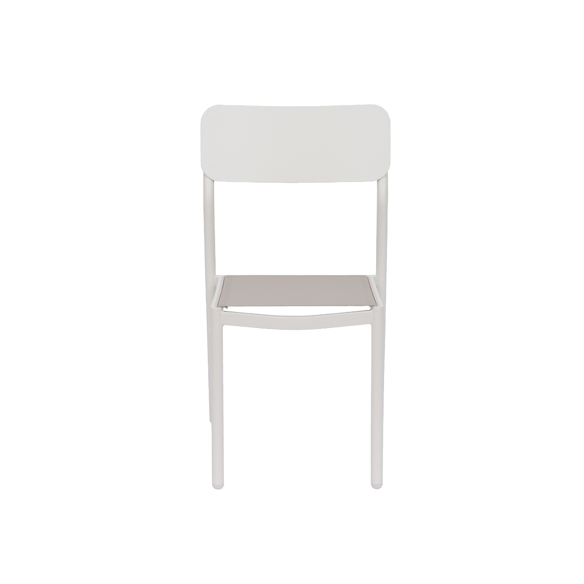 Chaise de jardin en aluminium blanc cassé et taupe Kaïa (lot de 2)