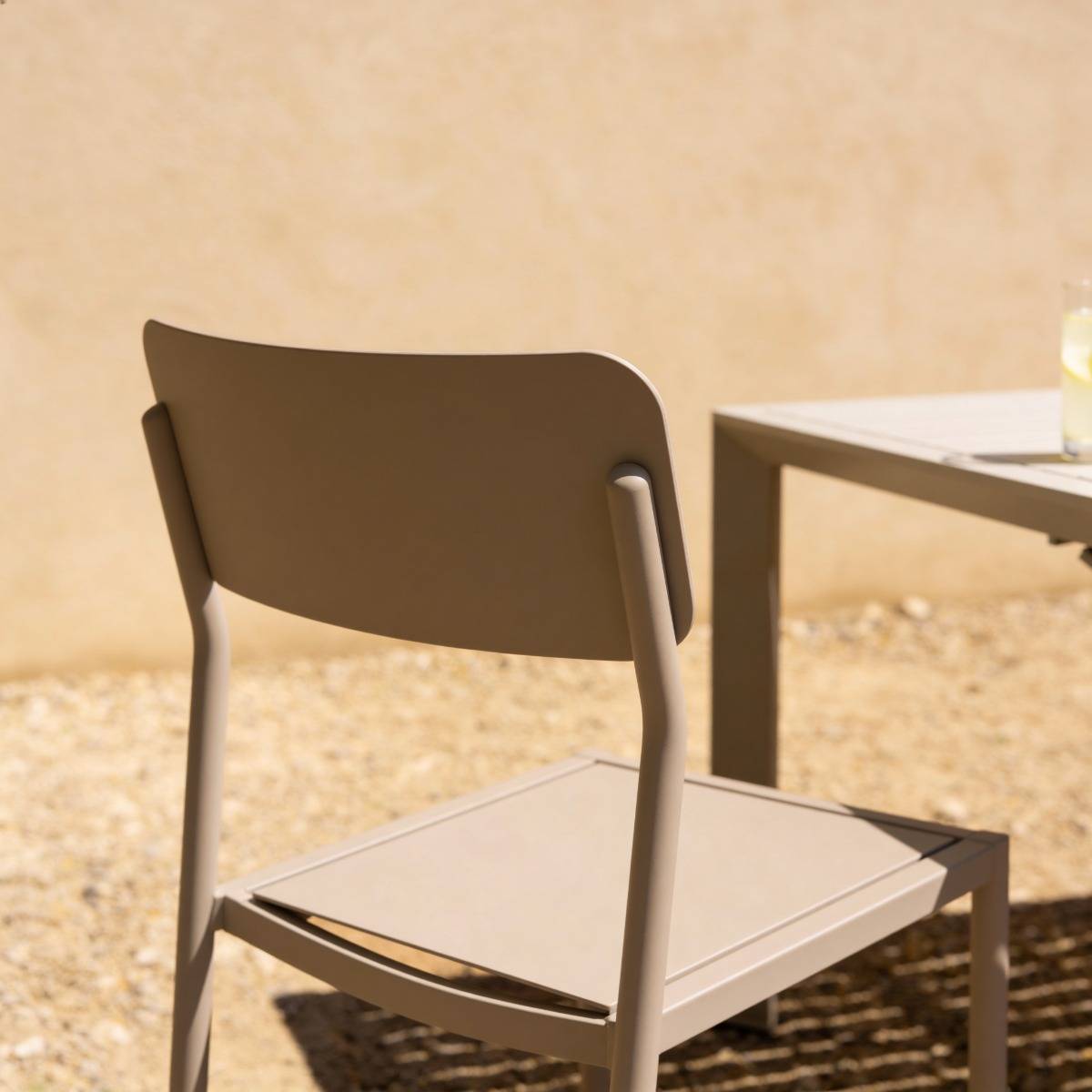Chaise de jardin aluminium taupe Kaïa (lot de 2)