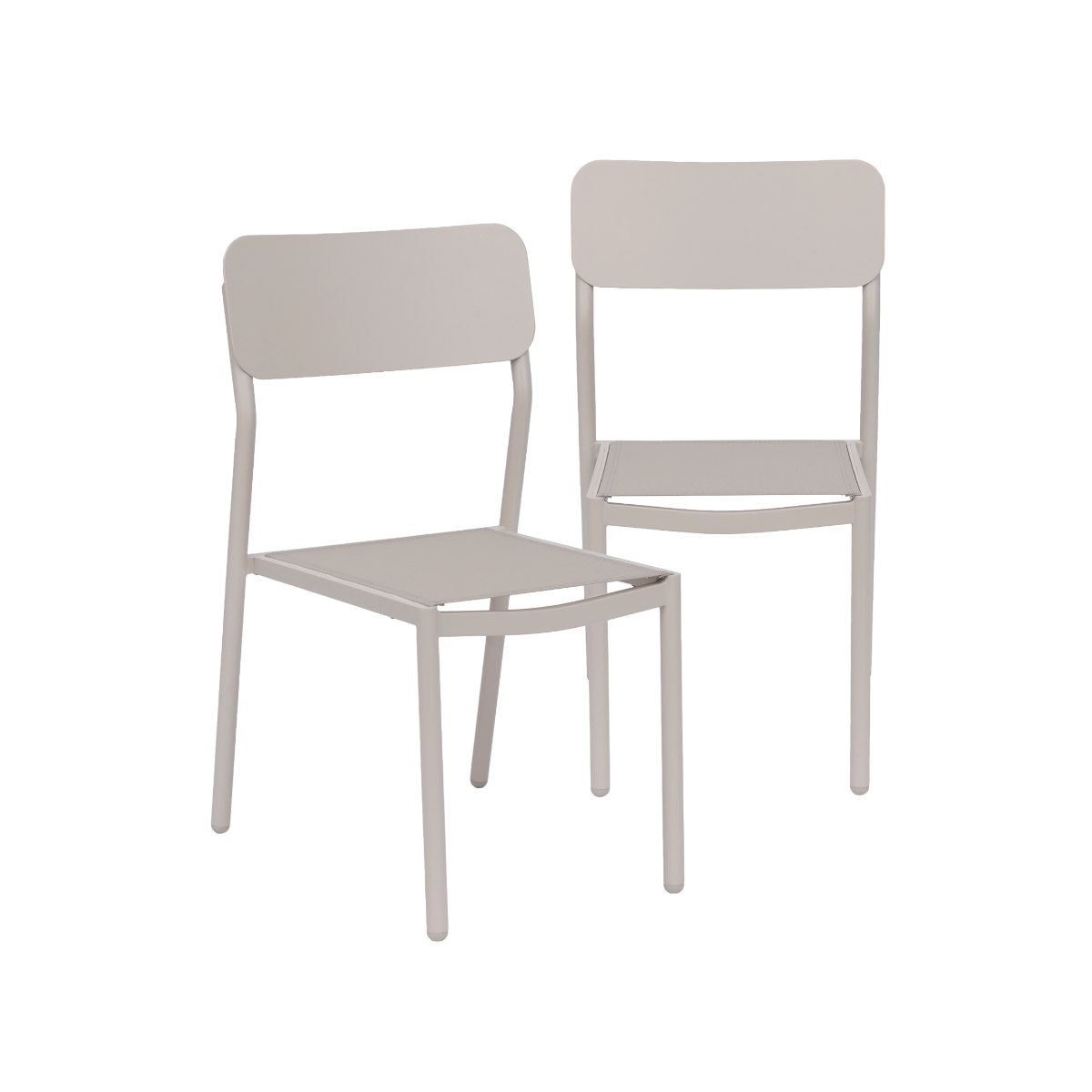 Chaise de jardin aluminium taupe Kaïa (lot de 2)