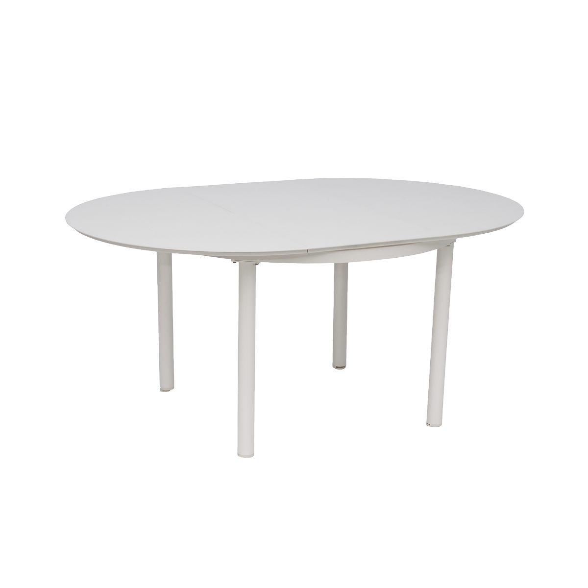 Table de jardin ronde en aluminium blanc cassé Kaïa