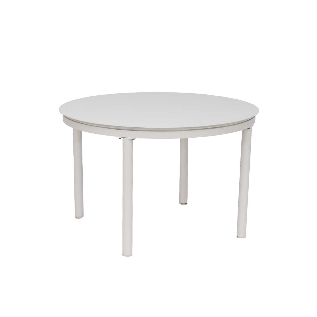 Table de jardin ronde en aluminium blanc cassé Kaïa