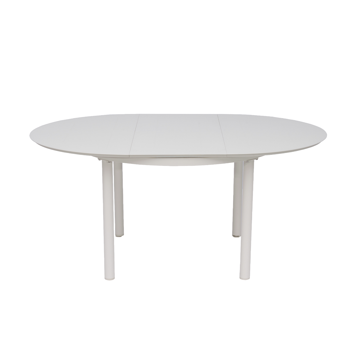 Table de jardin ronde en aluminium blanc cassé Kaïa