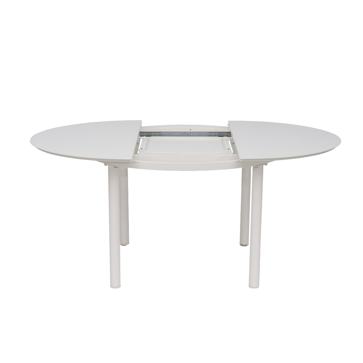 Table de jardin ronde en aluminium blanc cassé Kaïa