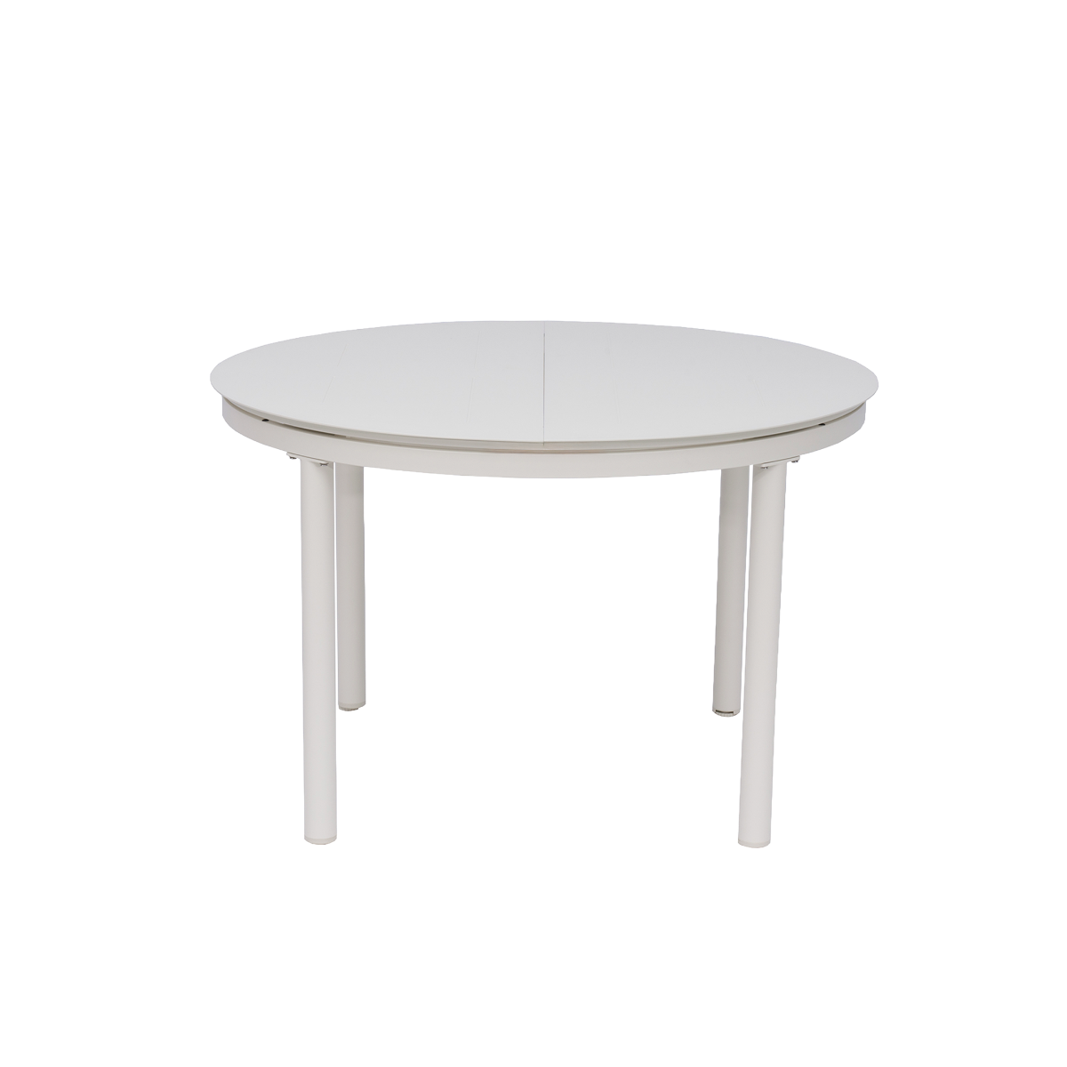 Table de jardin ronde en aluminium blanc cassé Kaïa