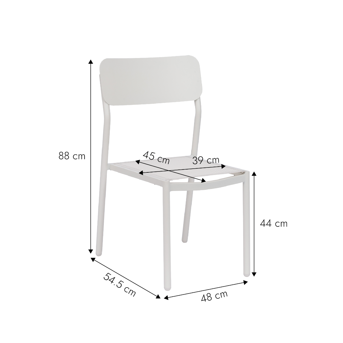Chaise de jardin en aluminium blanc cassé Kaïa (lot de 2)