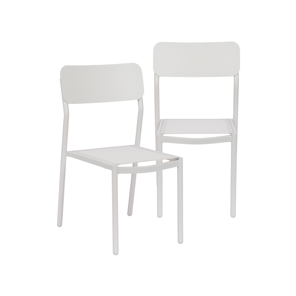 Chaise de jardin en aluminium blanc cassé Kaïa (lot de 2)