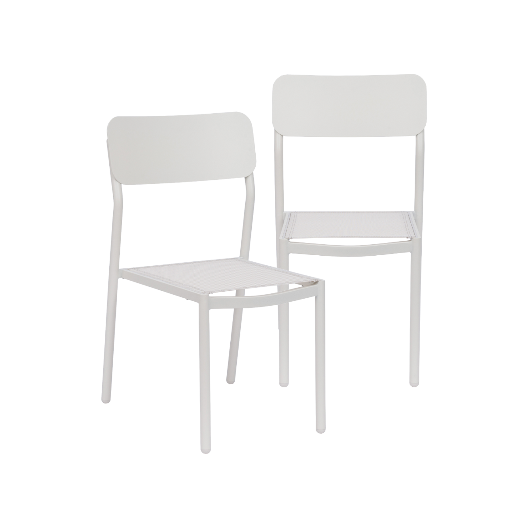 Chaise de jardin en aluminium blanc cassé Kaïa (lot de 2)