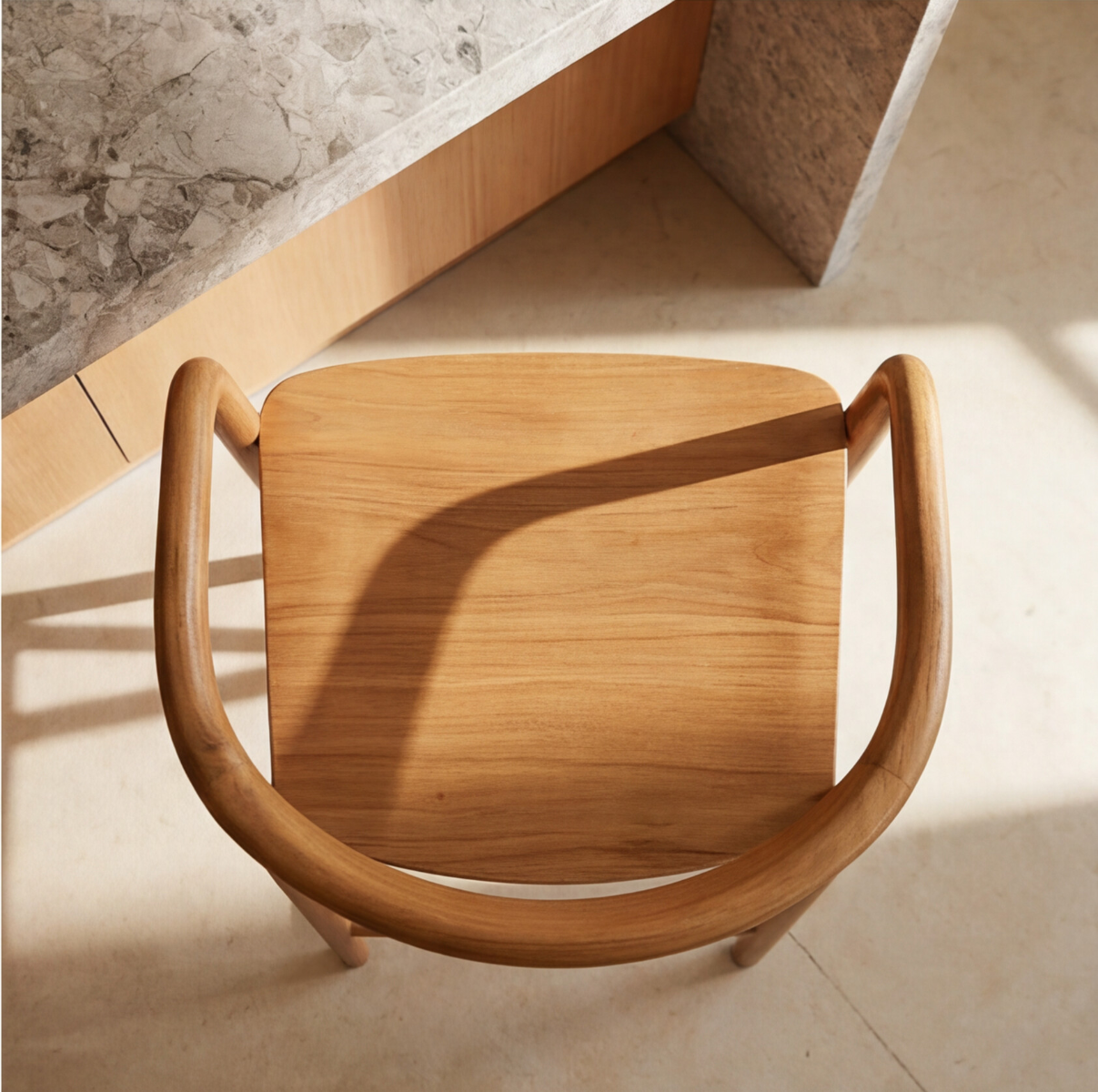 Chaise de bar en bois de teck June