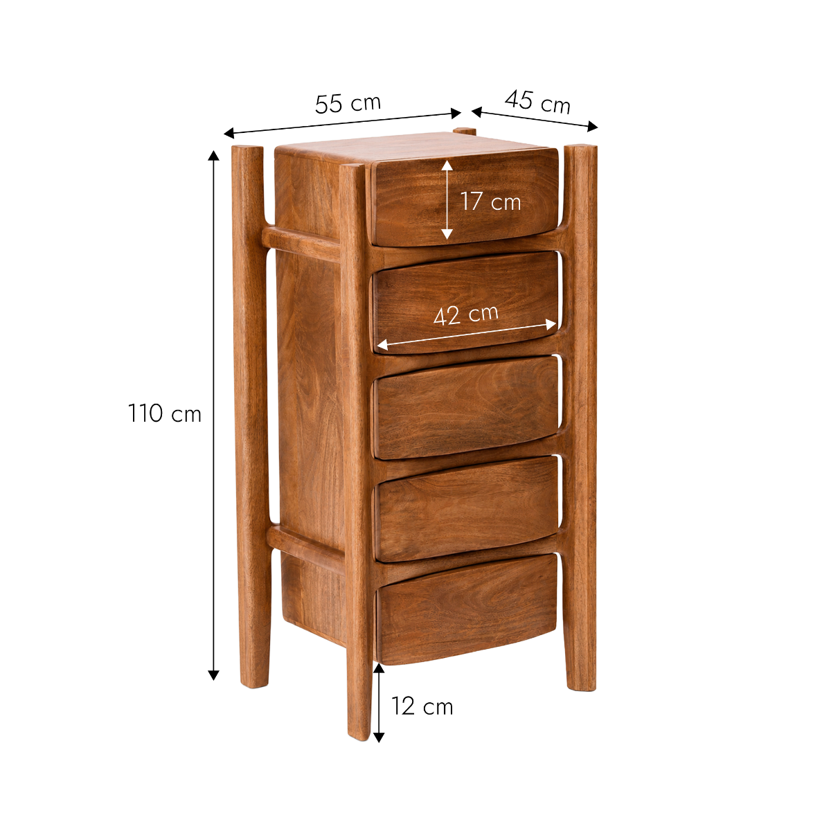 Chiffonnier en bois de manguier Rosana