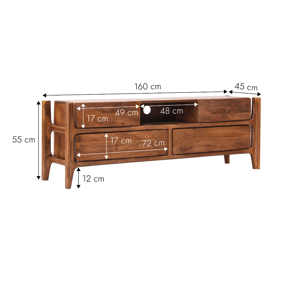 Meuble TV en bois de manguier Rosana