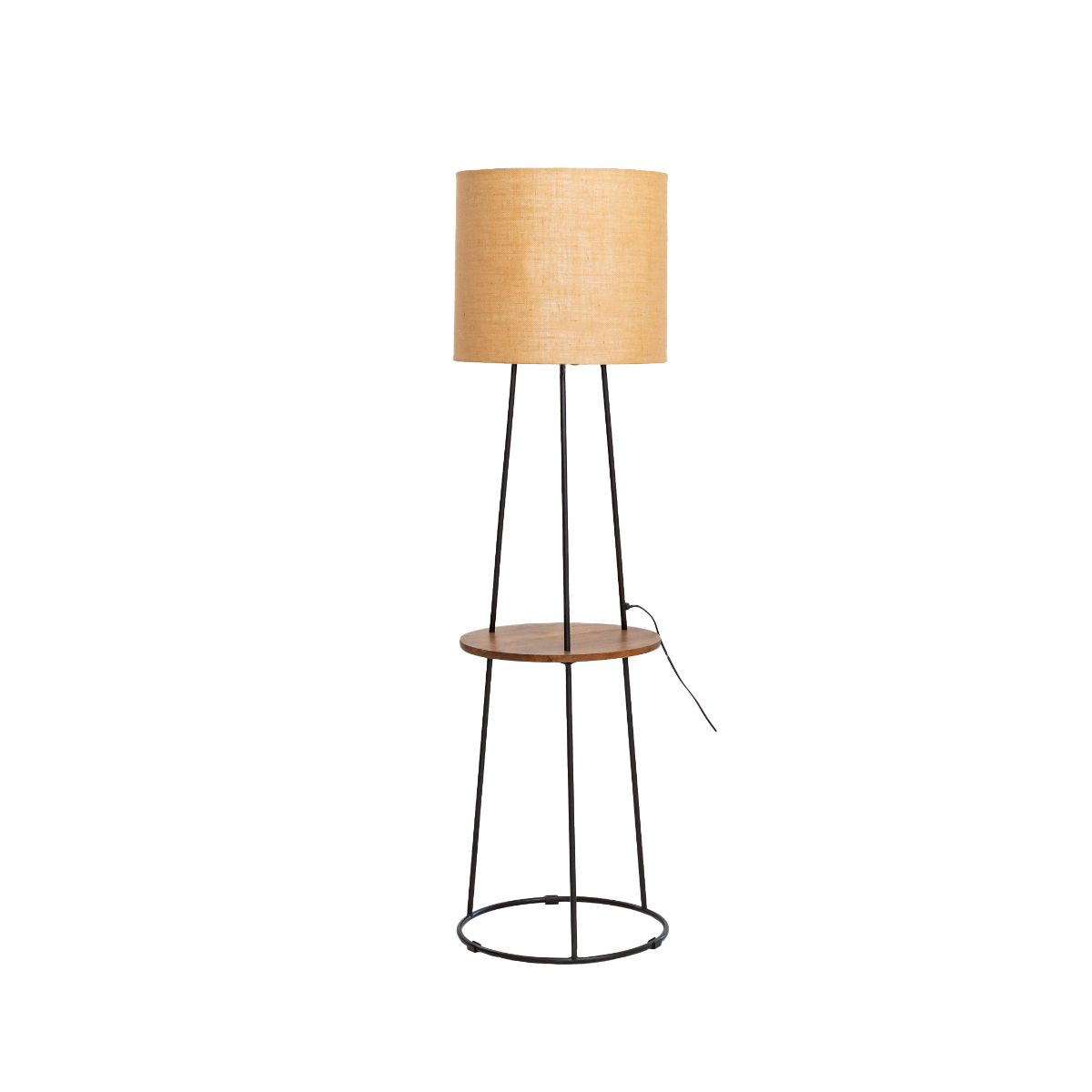 Lampe sur pied en bois de manguier et métal Loulou