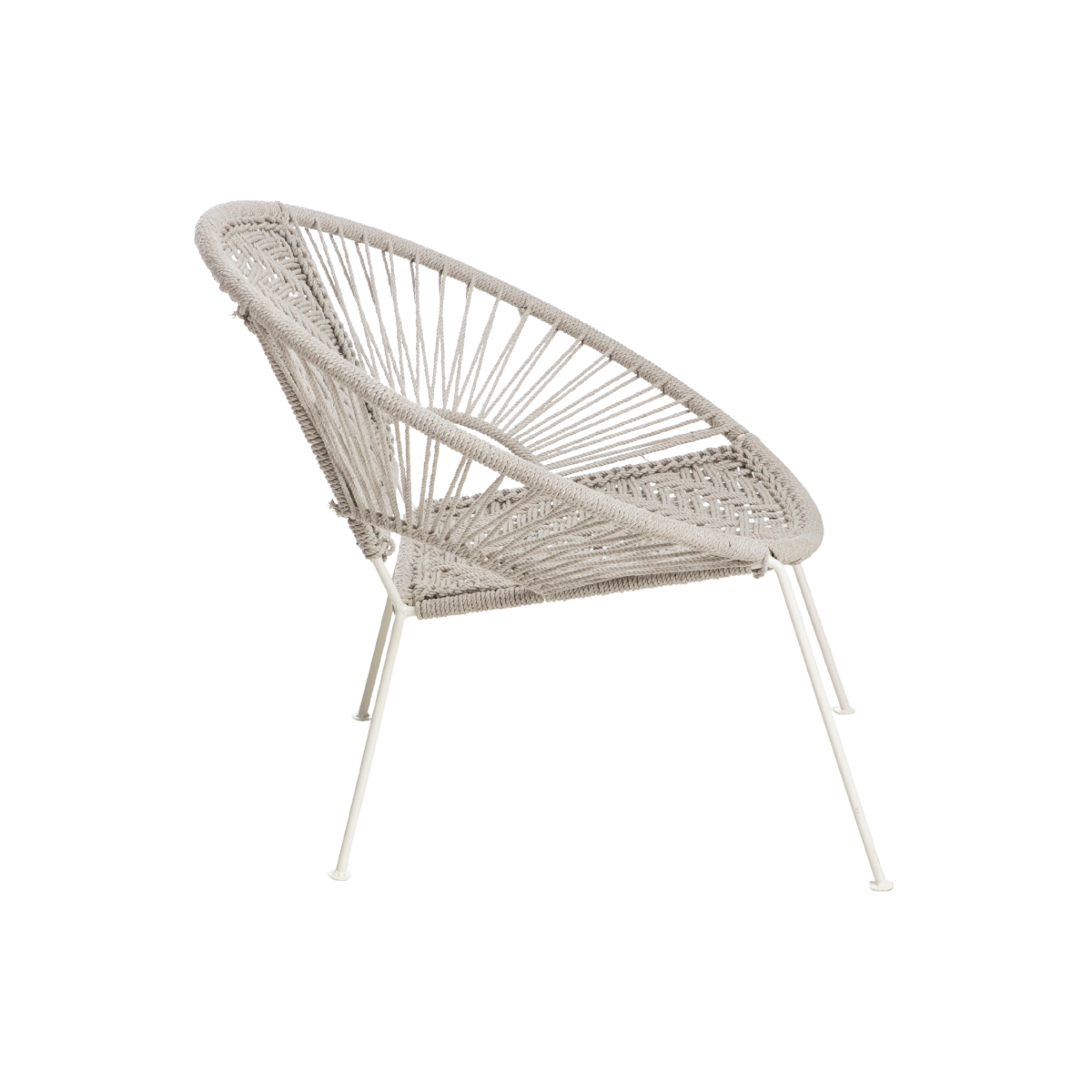Fauteuil en corde de coton blanc Bélize