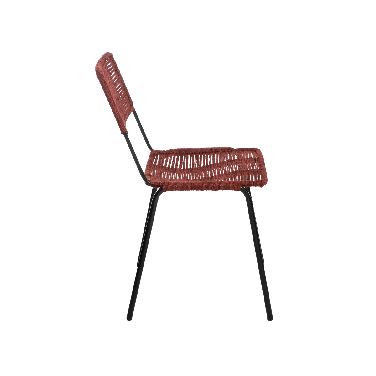 Chaise en métal et corde rouge Emilia (lot de 2)