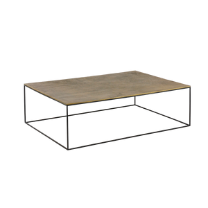 Table basse en aluminium doré et métal noir Victoria