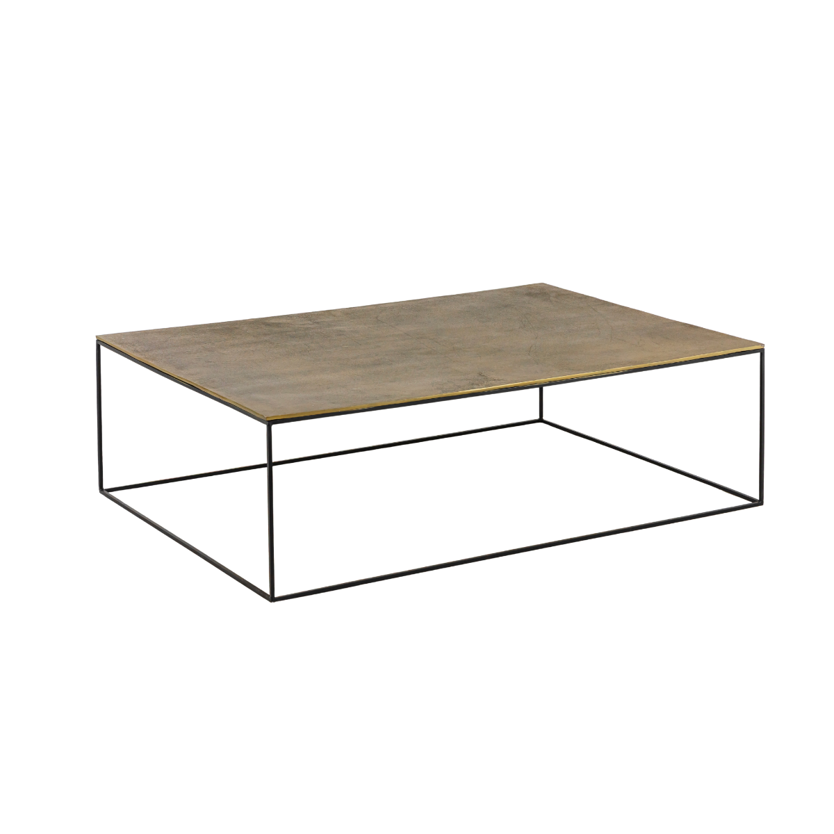Table basse en aluminium doré et métal noir Victoria