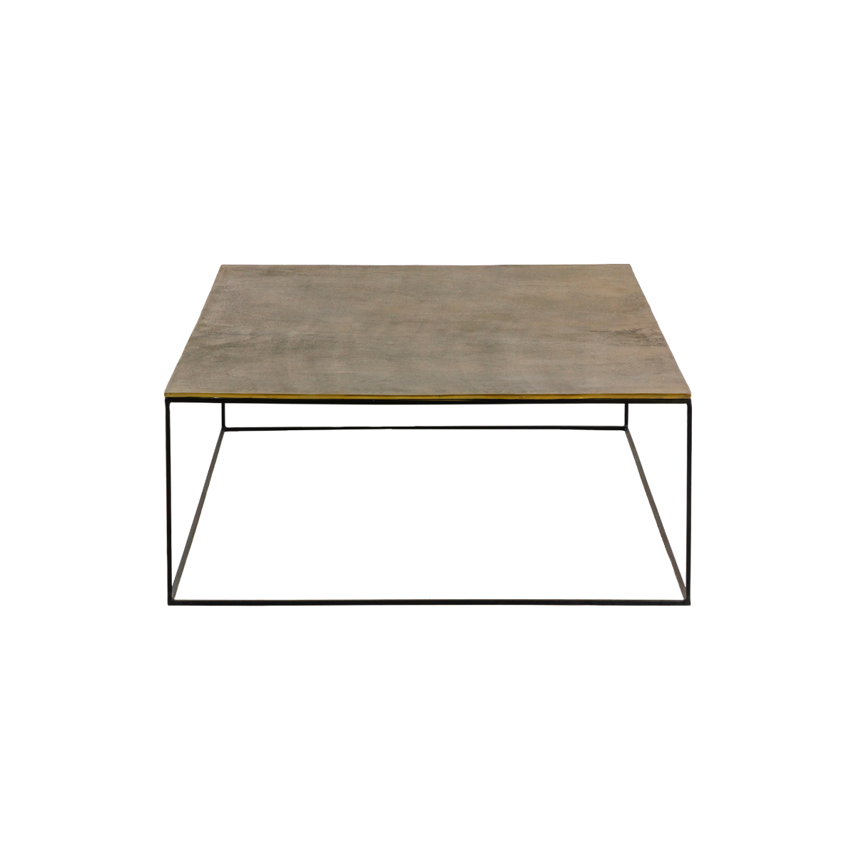 Table basse en aluminium doré et métal noir Victoria