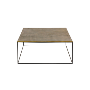 Table basse en aluminium doré et métal noir Victoria