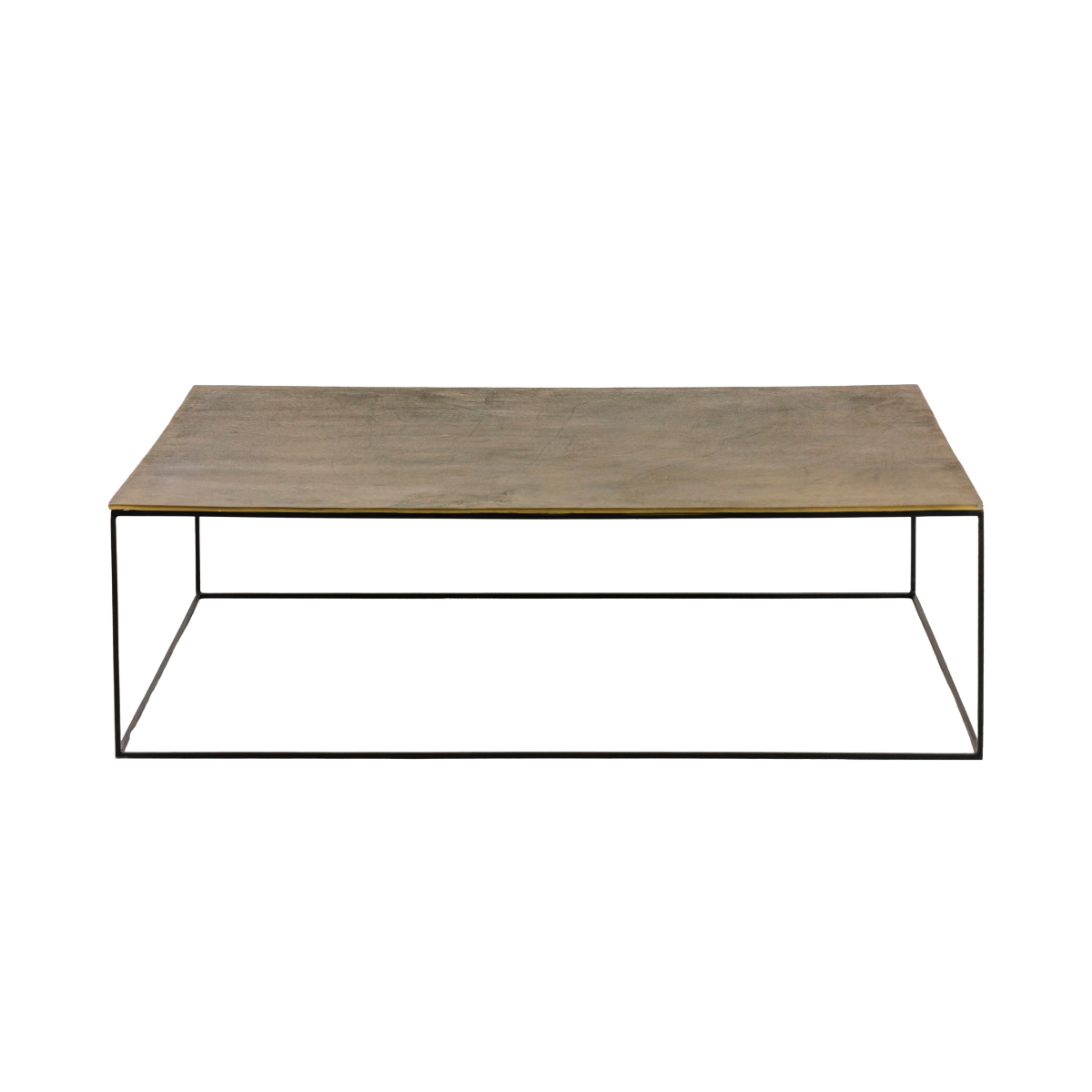 Table basse en aluminium doré et métal noir Victoria