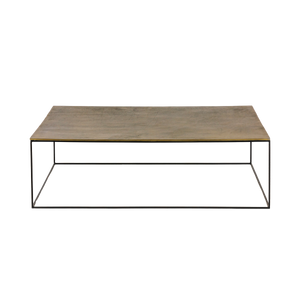 Table basse en aluminium doré et métal noir Victoria