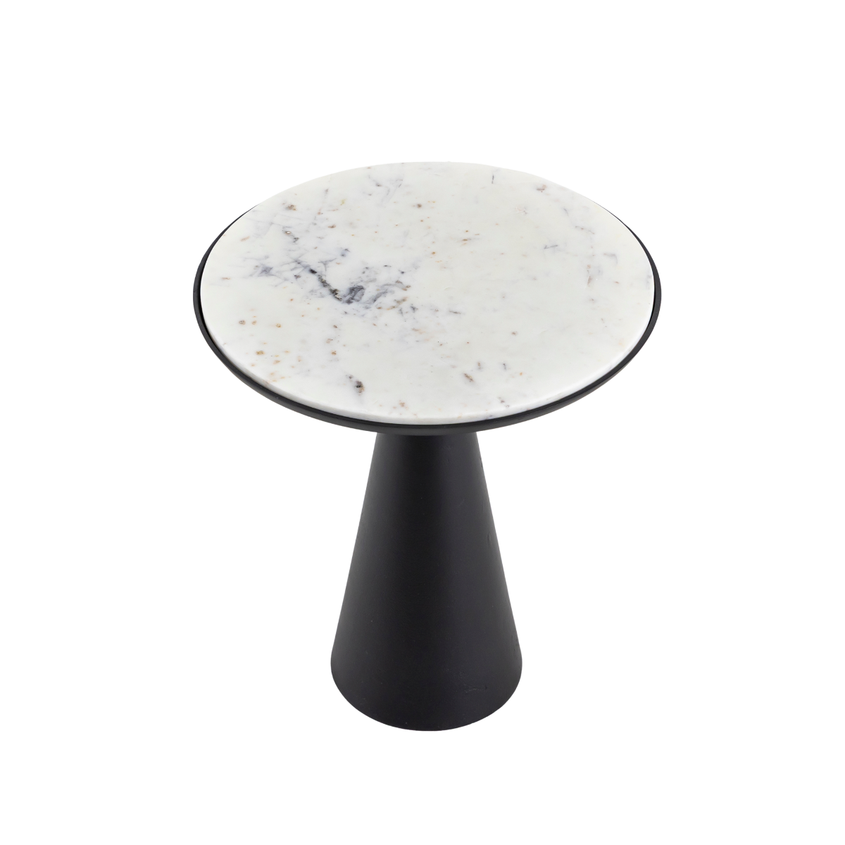 Bout de canapé en aluminium et marbre Marceau