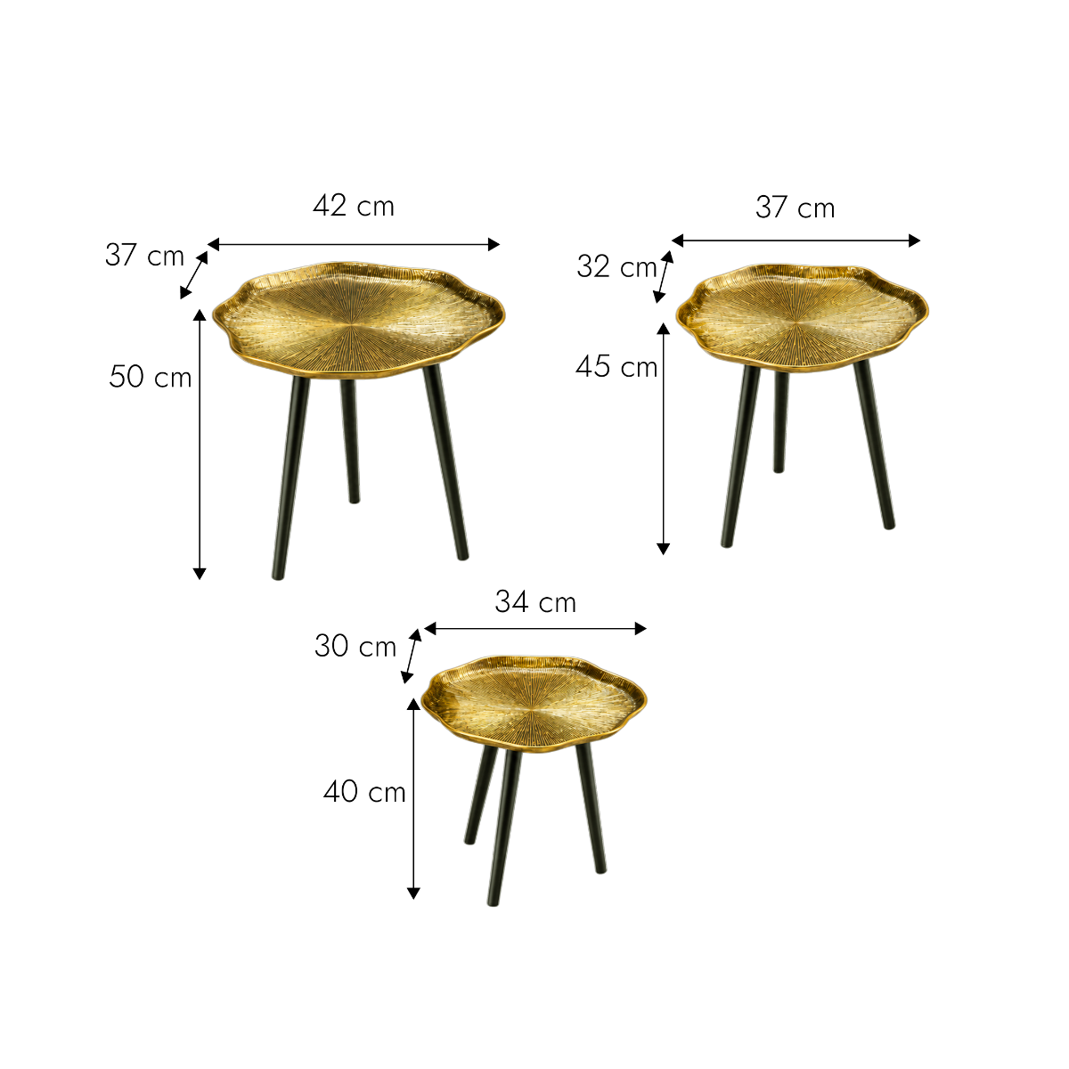 Table basse gigogne en aluminium Aelith
